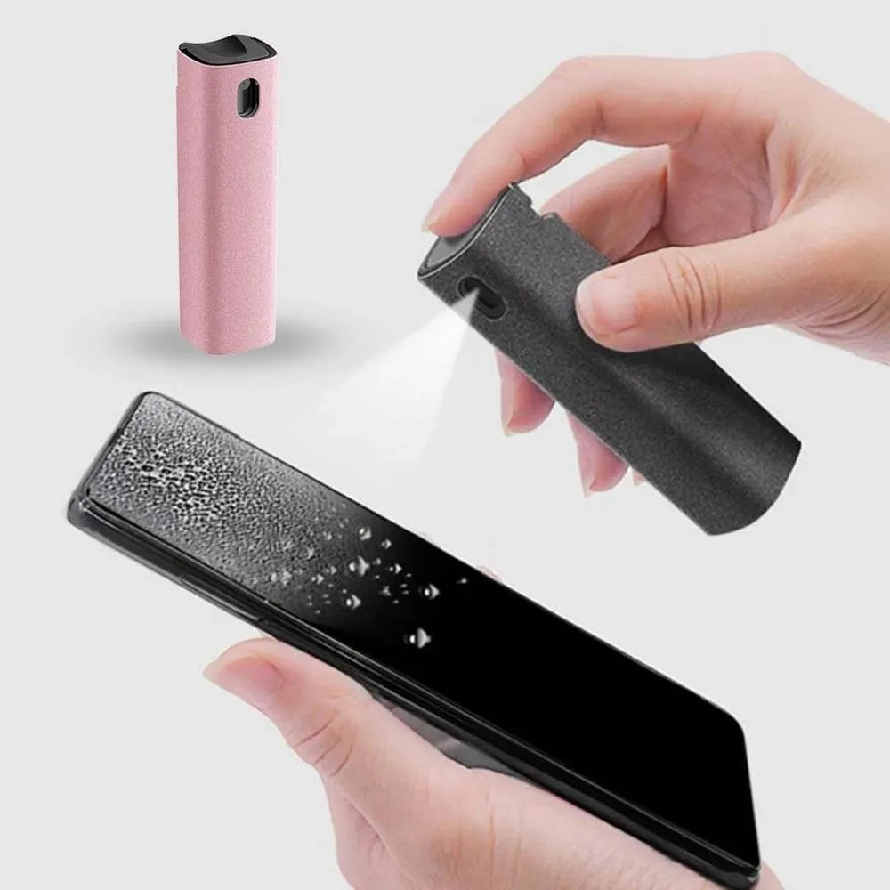 2in1 Microfiber Screen Cleaner Spray Bottle Set For Phones, Glasses Or Laptops
