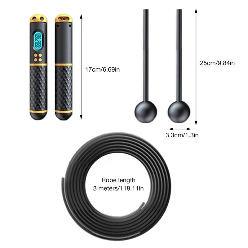 2 In 1 Multifunction Non-Slip Handle Skipping Rope With Digital Counter For Jumping and Calorie Count