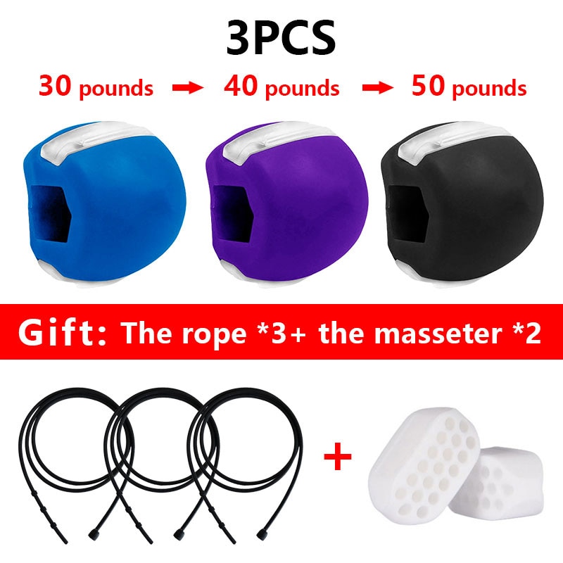 Food-grade Silica Gel Jaw Exercise Line Ball Muscle Trainin Fitness Ball Neck Face Toning Jaw Muscle Training Face lift