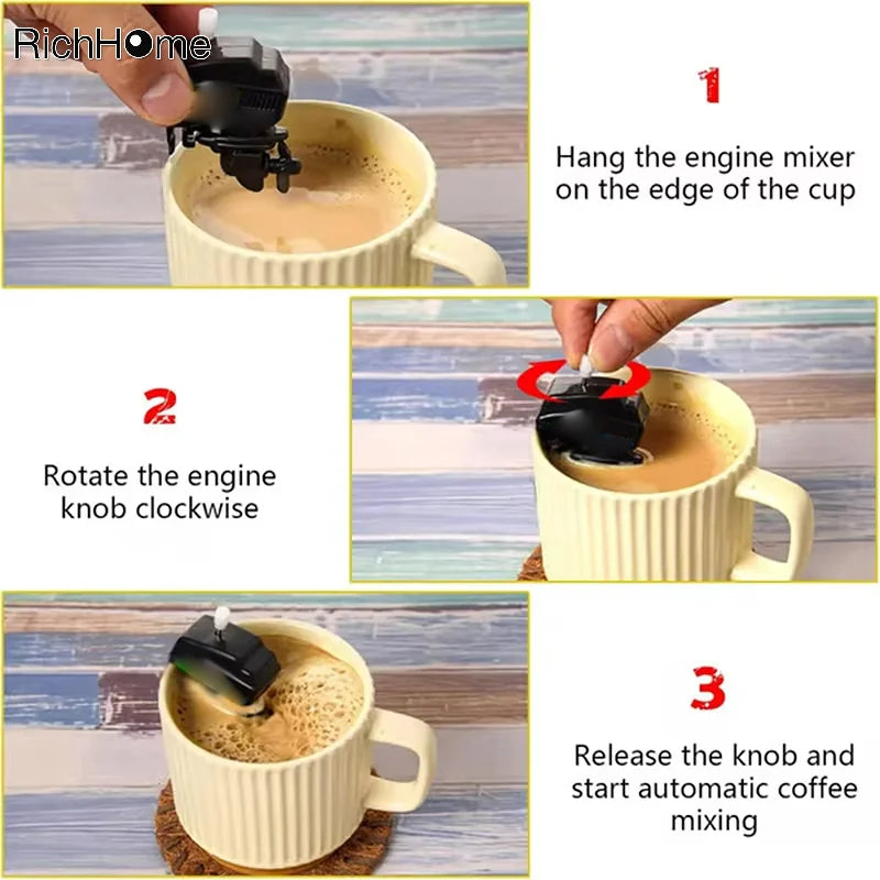 Wind Up Mini Boat Motor Coffee Stirrer