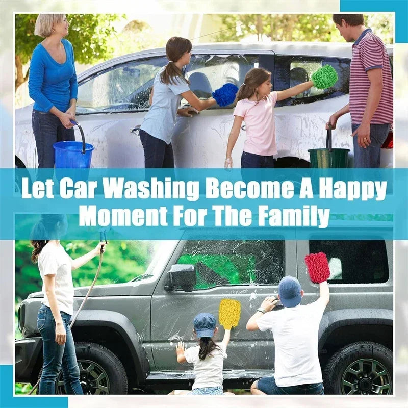 5PCS Double-sided Microfiber Washable Cleaning Mitt