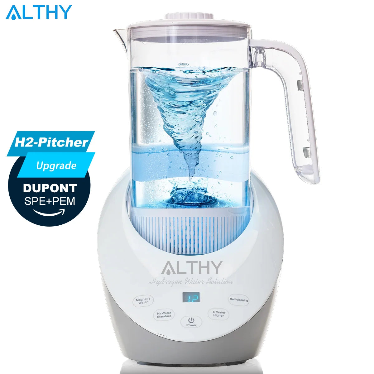 ALTHY SPE PEM Hydrogen Generator Water Pitcher with PH Calcium Sulfite filter