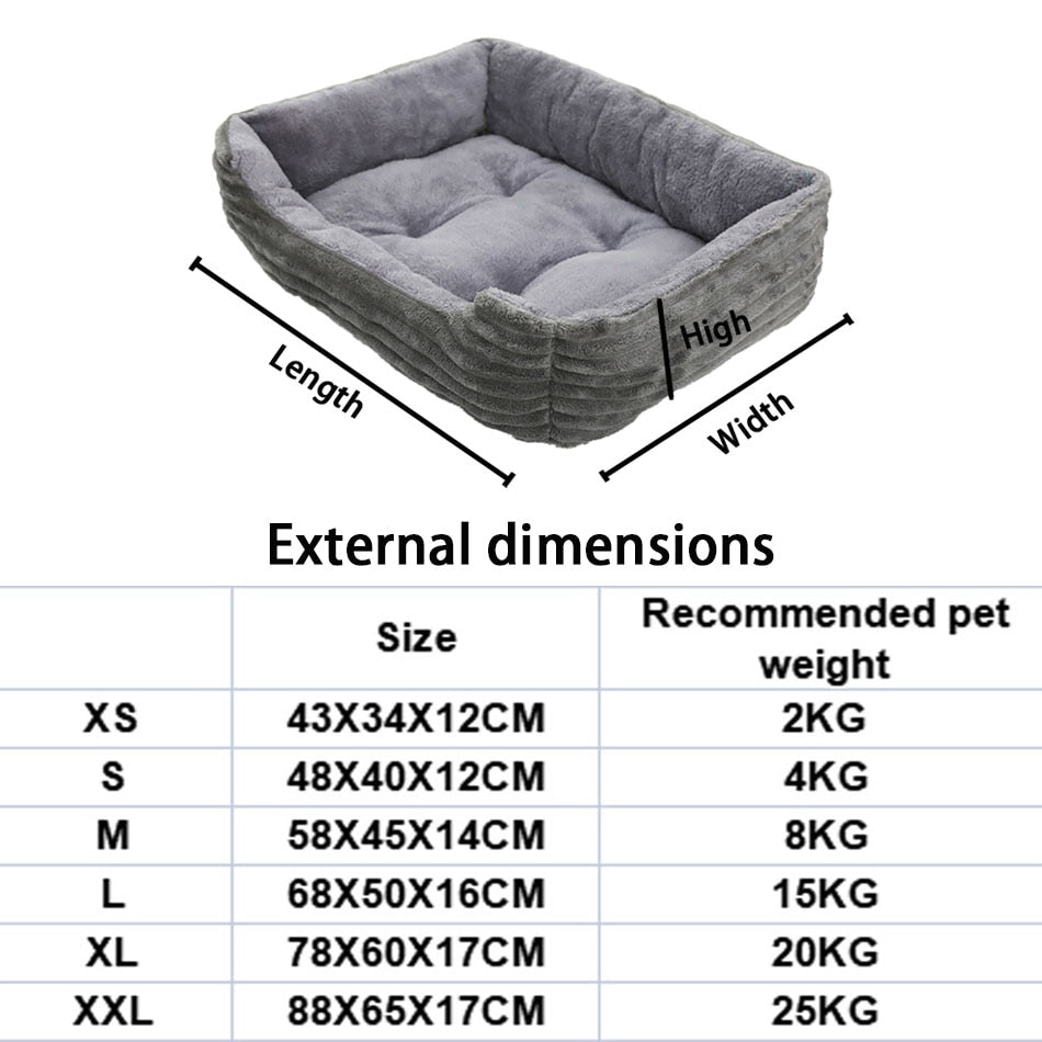 Pet Square Plush Kennel Bed Cushion.