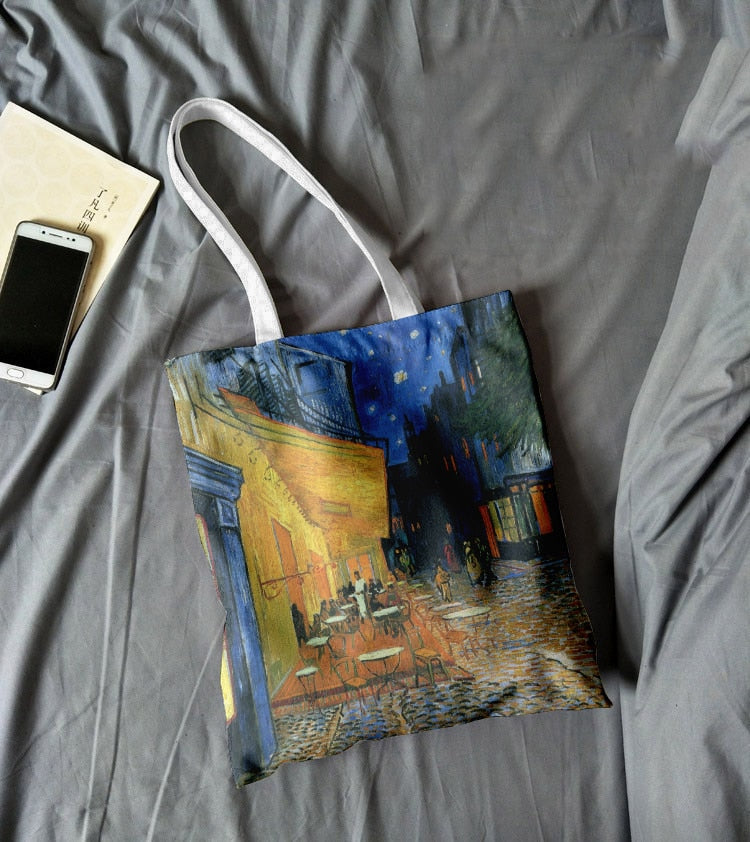 Van Gogh Oil Painting Canvas Shoulder Bags.