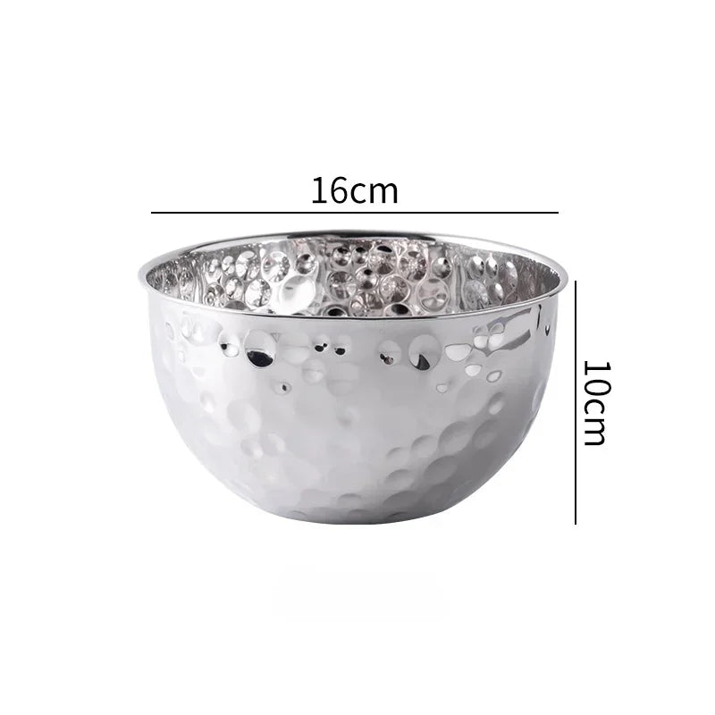Stainless Steel Hammer Point Fruit Or Mixing Bowl