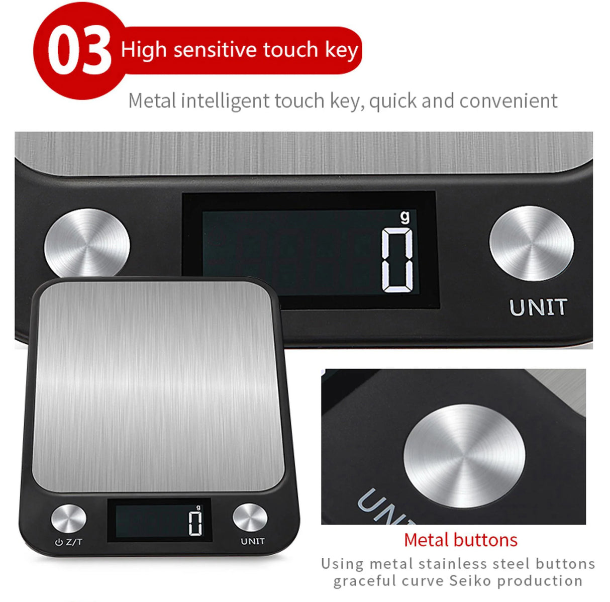 15Kg/1g Electronic Digital Stainless Steel Kitchen Scales
