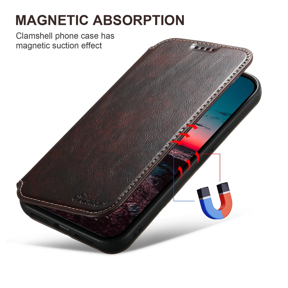 Wireless Charging  Magnetic Leather Wallet Phone Case For iPhone 16 12 13 14 15 Pro Max Plus