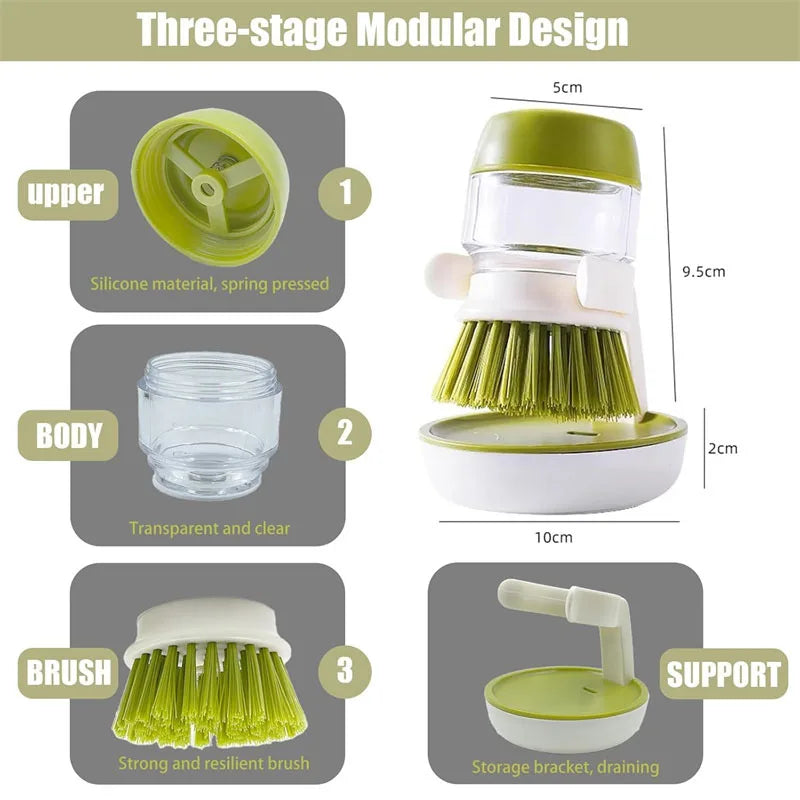 Soap Dispenser Dish Brush With Drainage Base