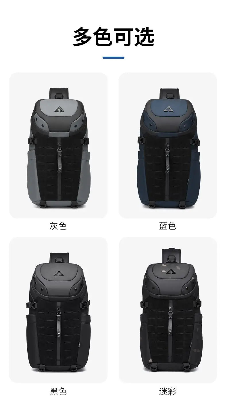 Ozuko Men and Women's USB Waterproof Crossbody Anti-Theft Chest Bag