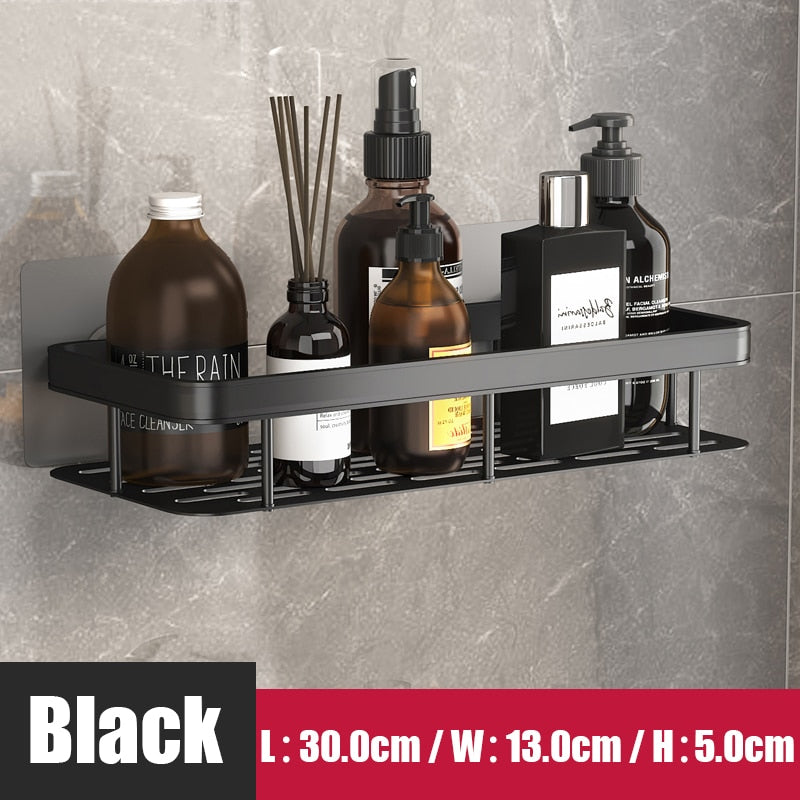 Adhesive Aluminum Storage Organizer For Bathroom Accessories.