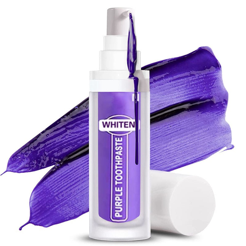 50ml Purple Whitening V34 Toothpaste For removing stains.