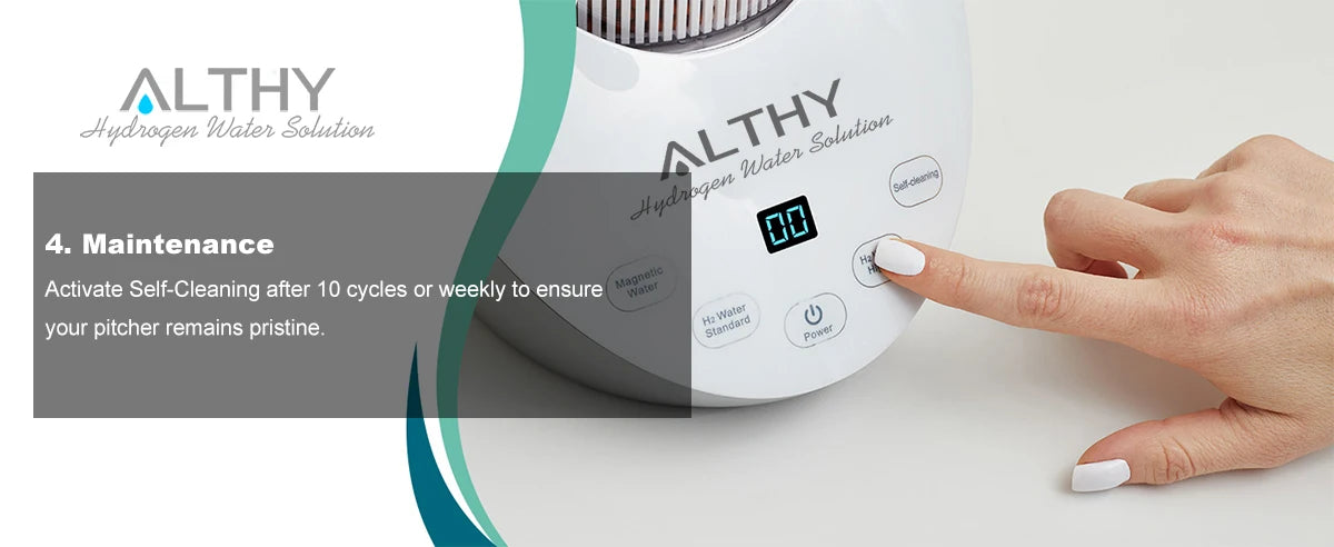 ALTHY Hydrogen Water Pitcher Generator Machine SPE & PEM With PH Calcium Sulfite filter
