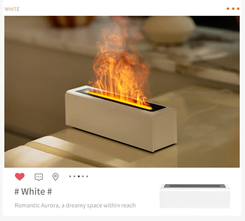 USB Realistic Fire Flame Aromatherapy cool Mist Or Essential Oil Diffuser