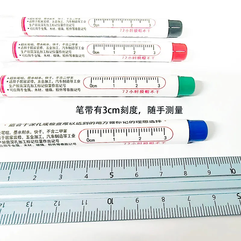 6Pcs/Set 20mm Waterproof, Long Nib Head Markers For Metal Or Woodworking.