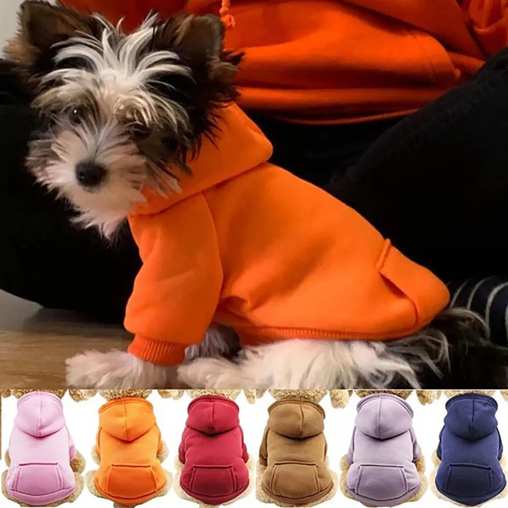 Pet Two-legged Hooded Sweatshirt With Pocket.
