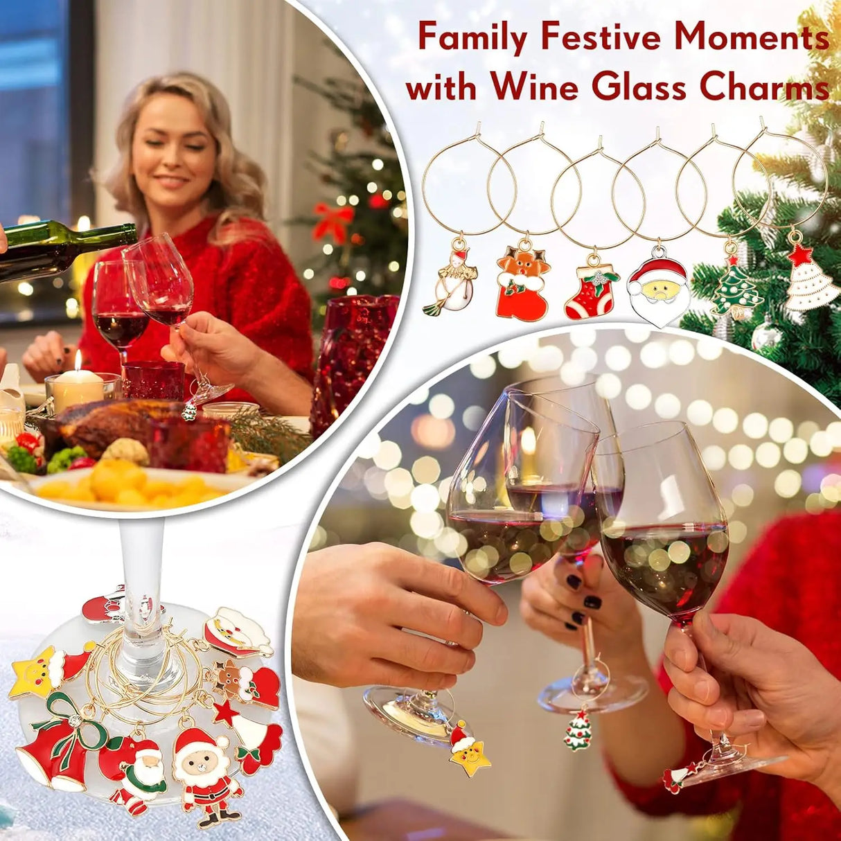 Christmas Wine Glass Charms