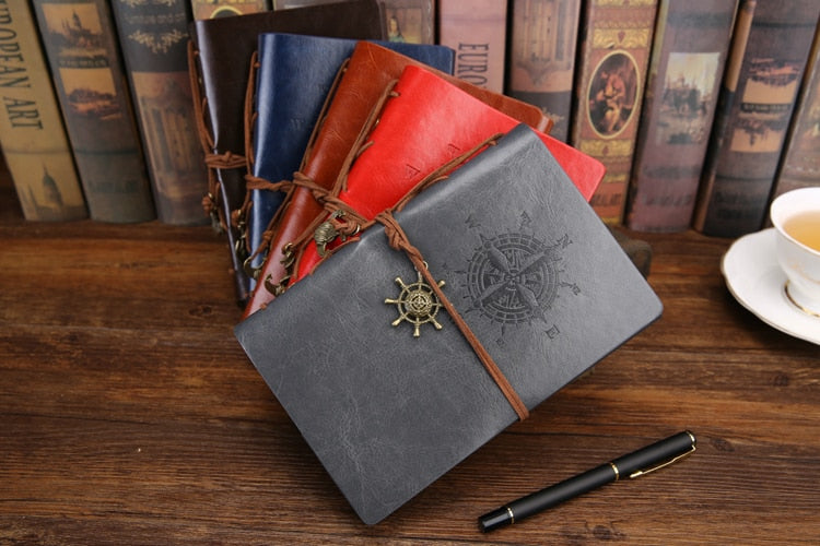 Retro Pirate Anchors Leather Notebook/Journal with Replaceable Stationery