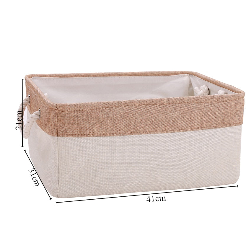 Cotton Linen Folding Storage Baskets.  Great For Organizing Kids Toys Or Laundry.