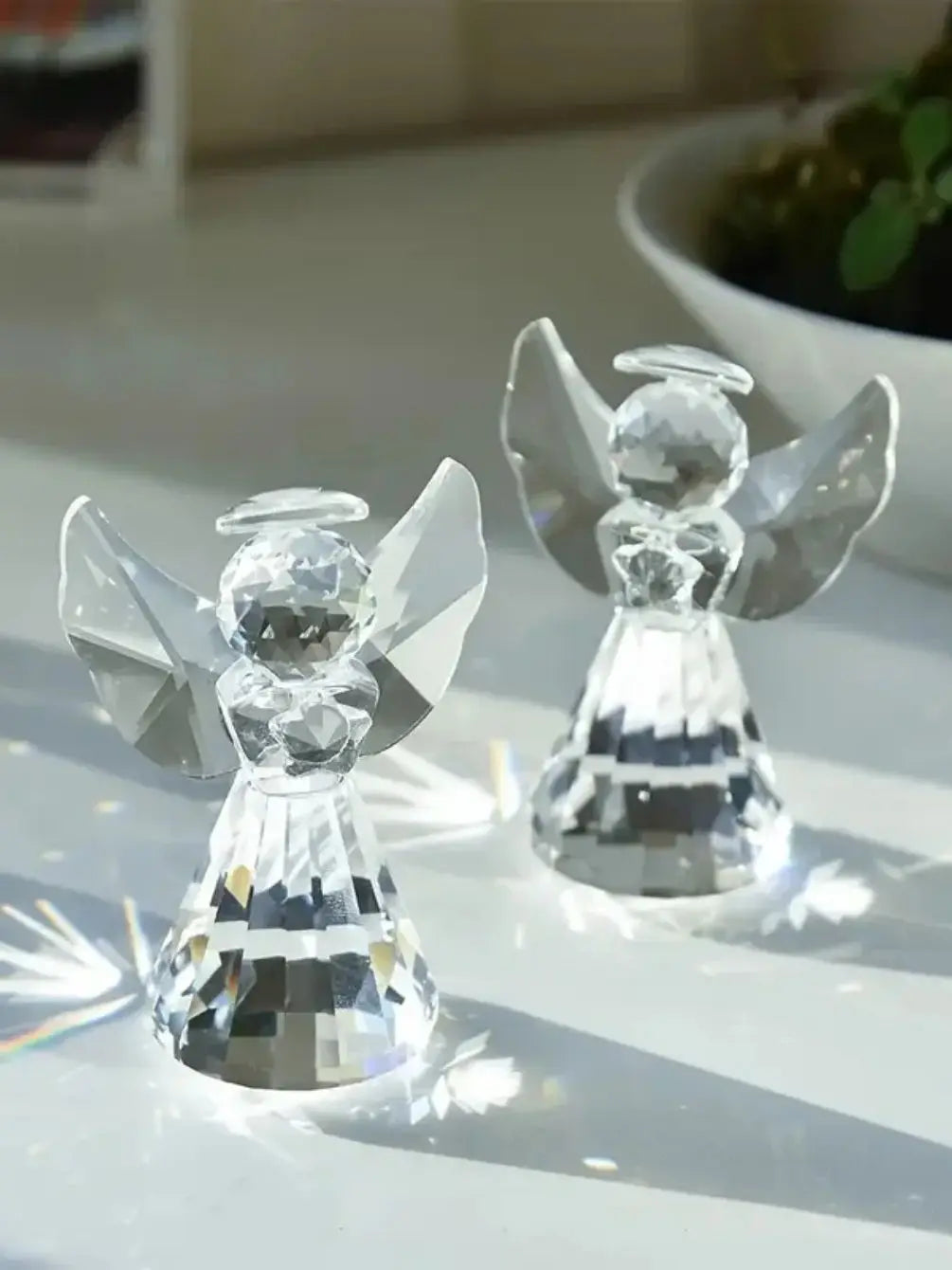 Crystal Christmas Angel Statue