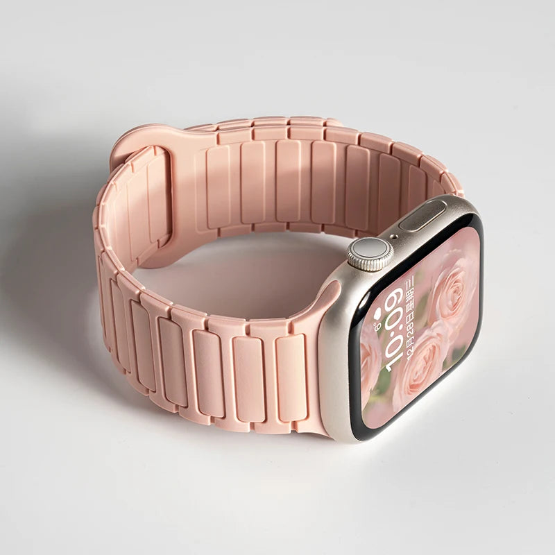 Silicone Magnetic Strap for Apple Watch 46mm 42mm 49mm 45mm 41mm 44mm 40mm Band For IWatch Ultra 2 Series 10 9 8 7 6 SE 5 4 3