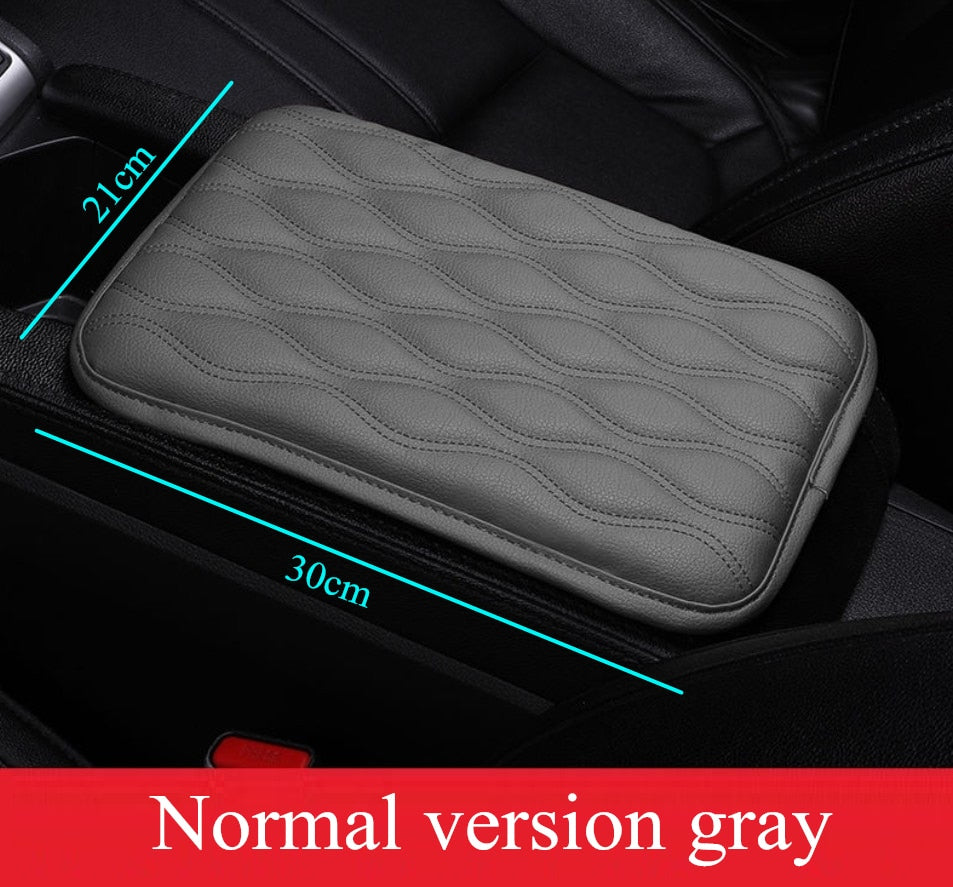 Leather Console Arm Rest Protection Cushion With Wave Embroidery For Your Car.