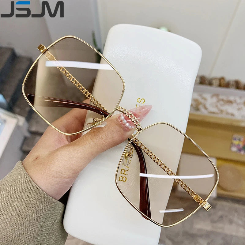 JSJM Women's Metal UV400 Sunglasses