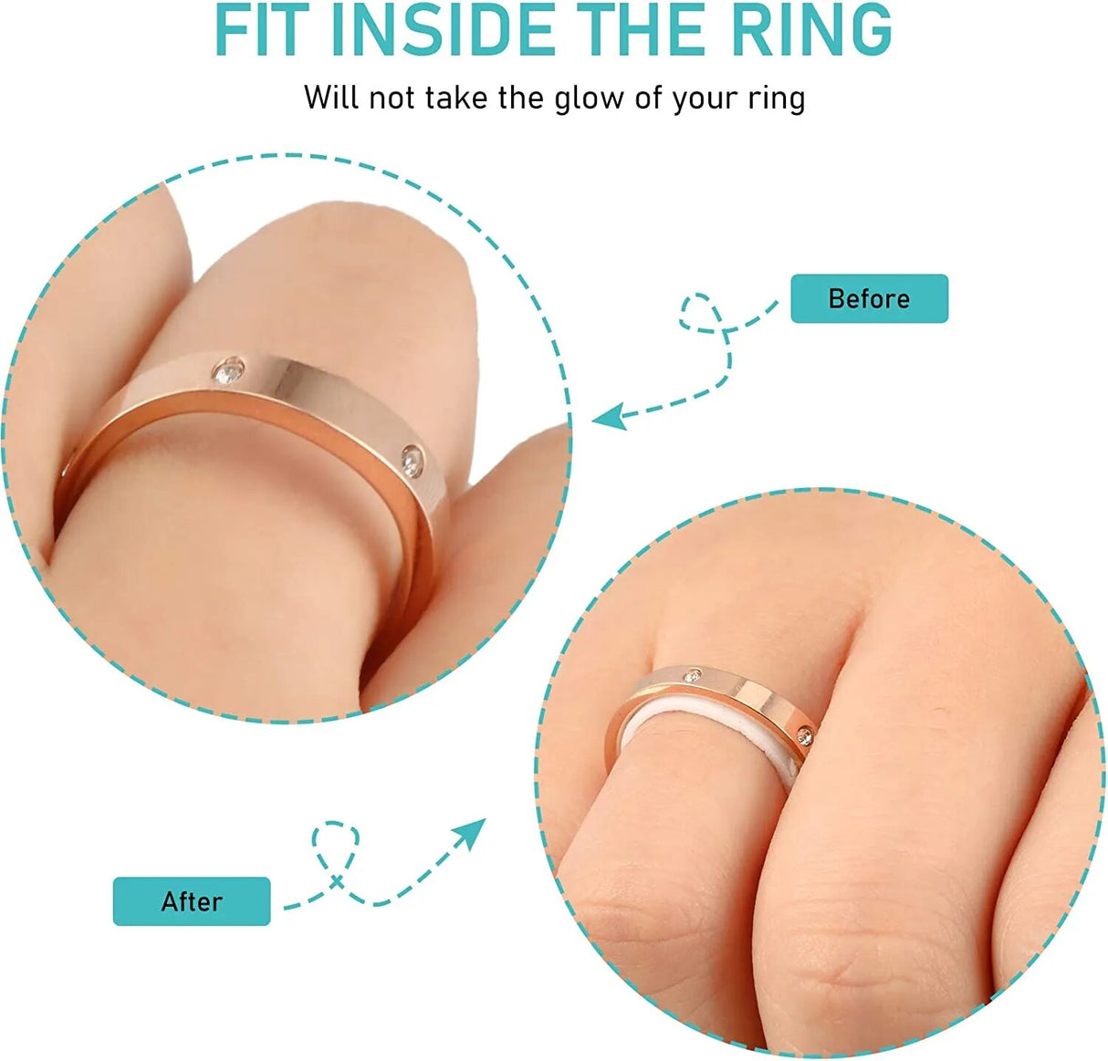 Silicone Transparent Or Color Ring Size Adjustment Adhesive.