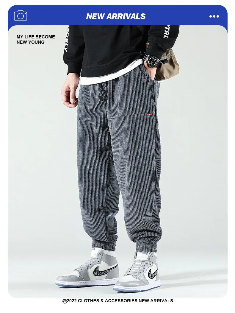 HIQOR Men's Corduroy Sweatpants