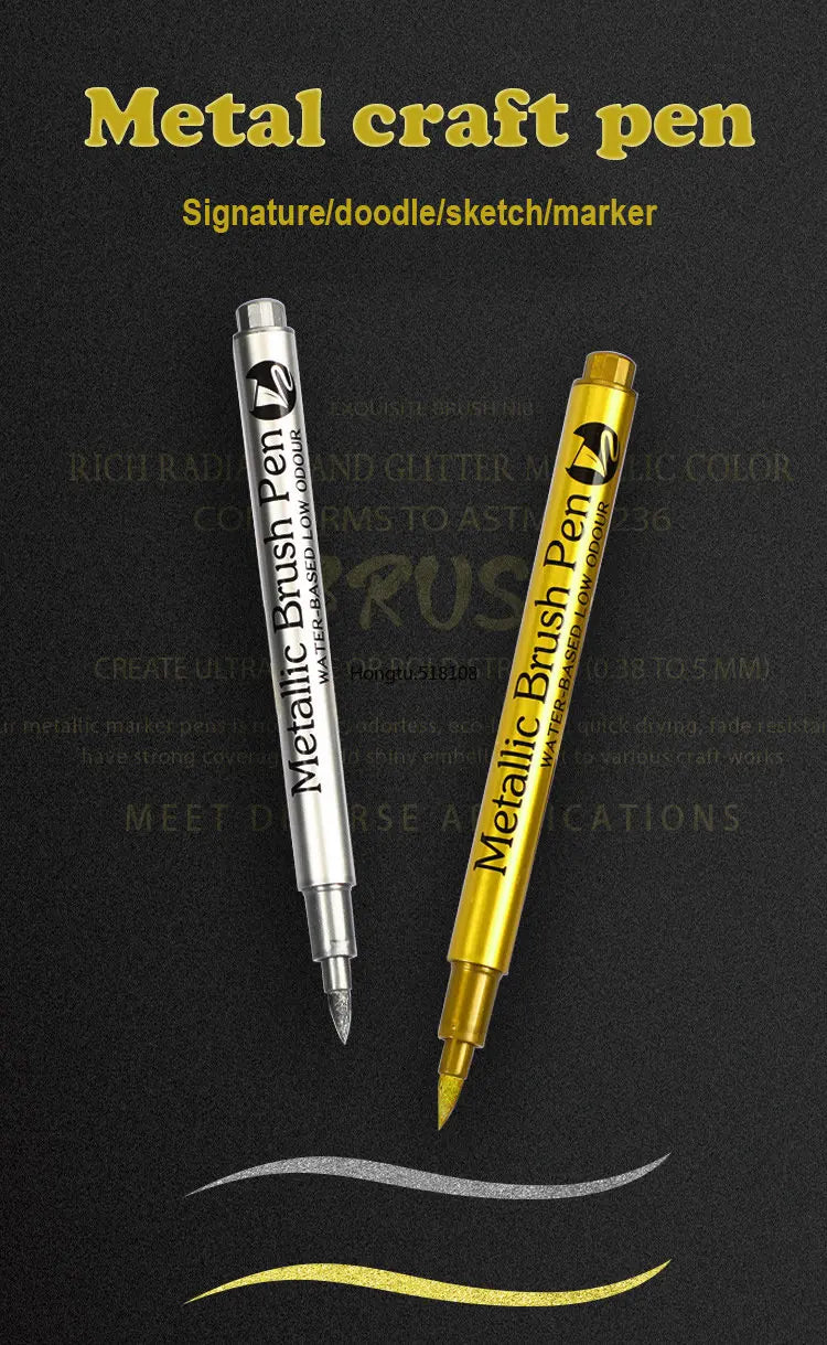 Gold Or Silver 2/1Pc  Metallic Permanent Art Marker