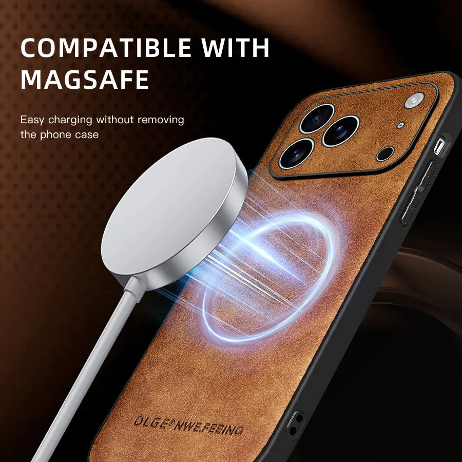 Classic Leather Phone Case For iPhone 16 11 12 13 15 17 Pro Max 16E 14 Plus 17 Air