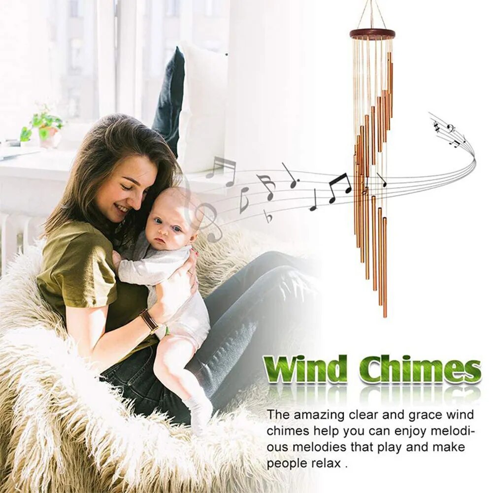 Gold OR Silver Musical 12 Tube Wind Chime.