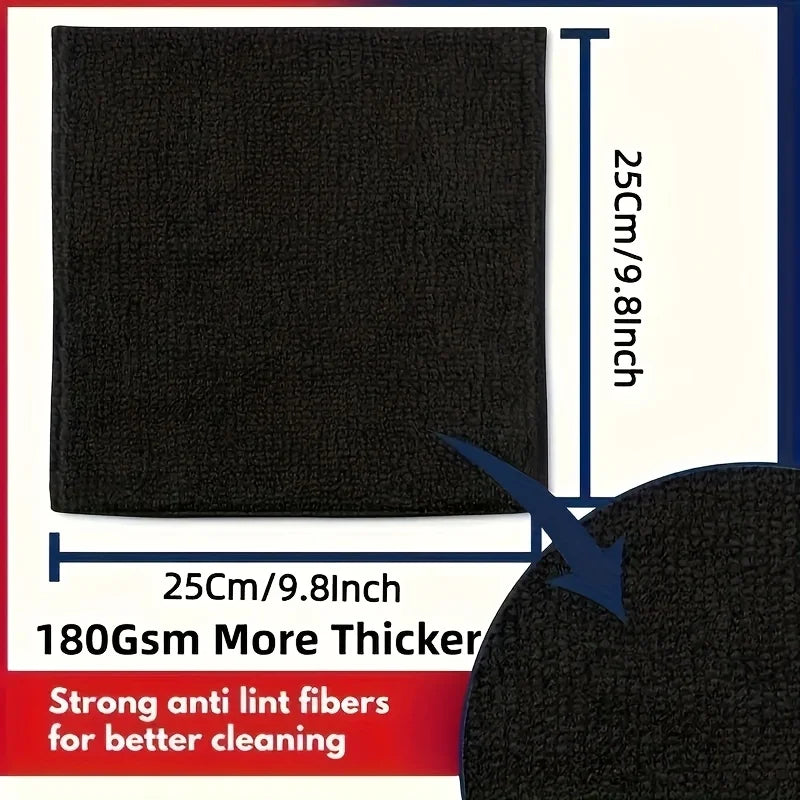 Durable Reusable Polyester Black Microfiber Kitchen Cleaning Cloths