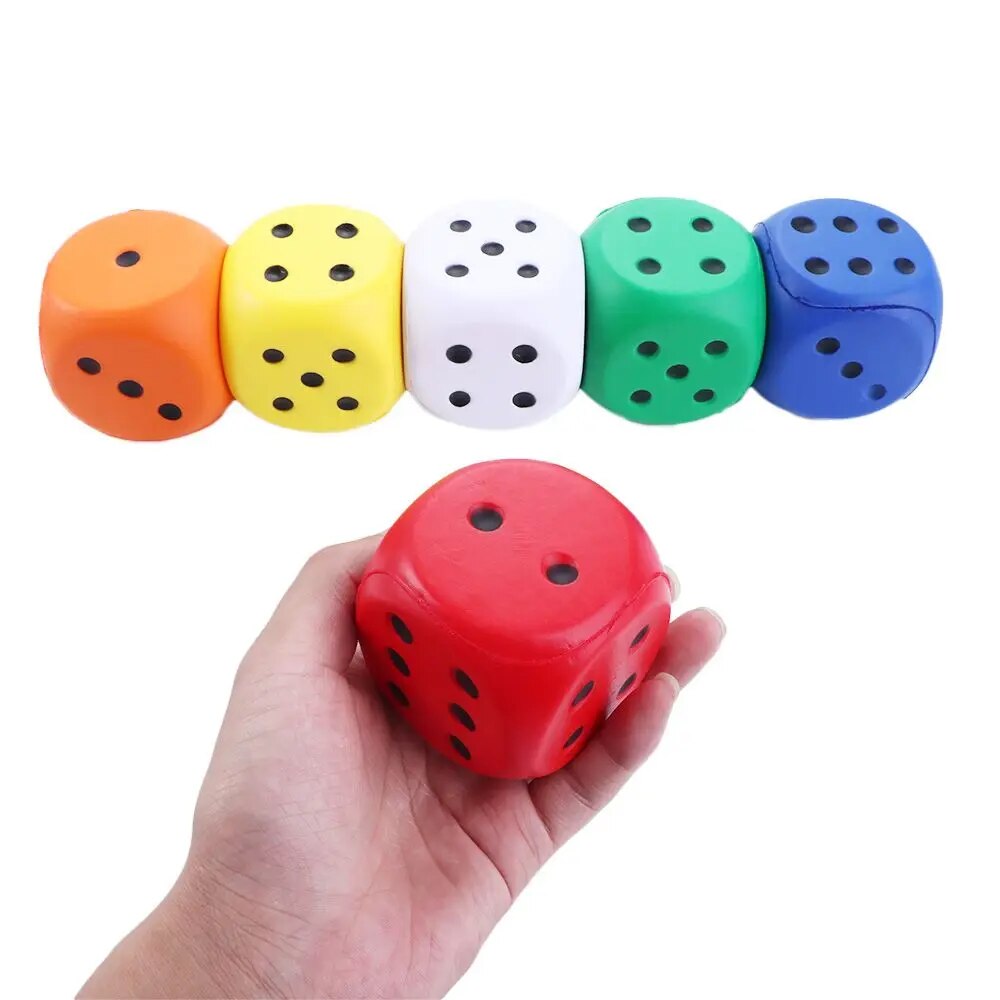 1pcs Soft 6cm Sponge Dice For Games Or Can Be Used For Anti Stress.
