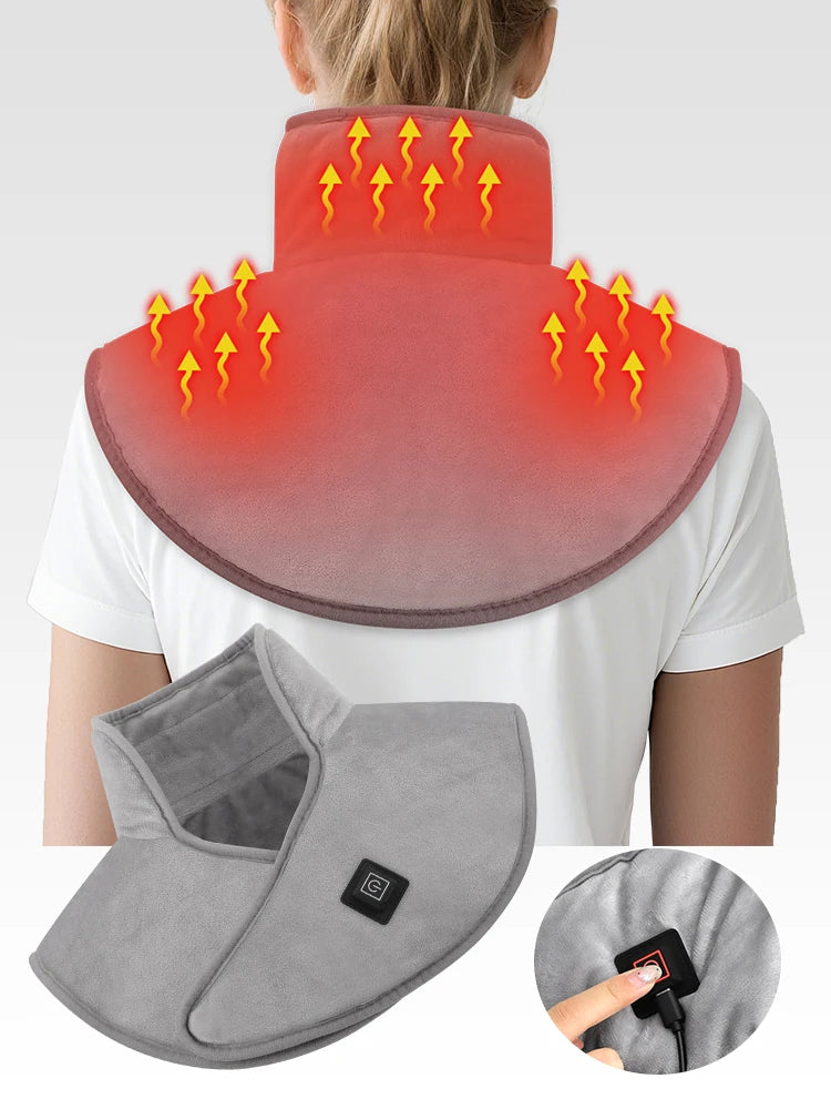 USB Heated Shoulder And Neck Padded Shawl With 3 Heat Settings