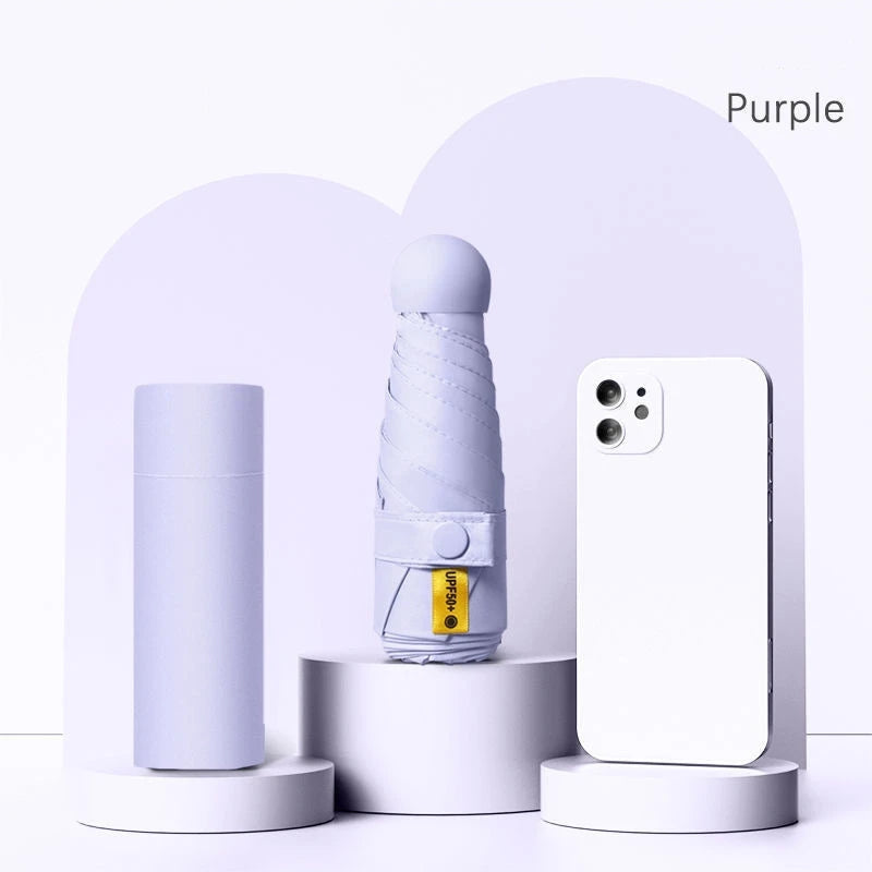 UPF50+ Mini Vinyl Capsule Folding Umbrella