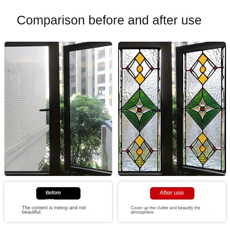 Electrostatic Vintage Stained Glass Window Sticker