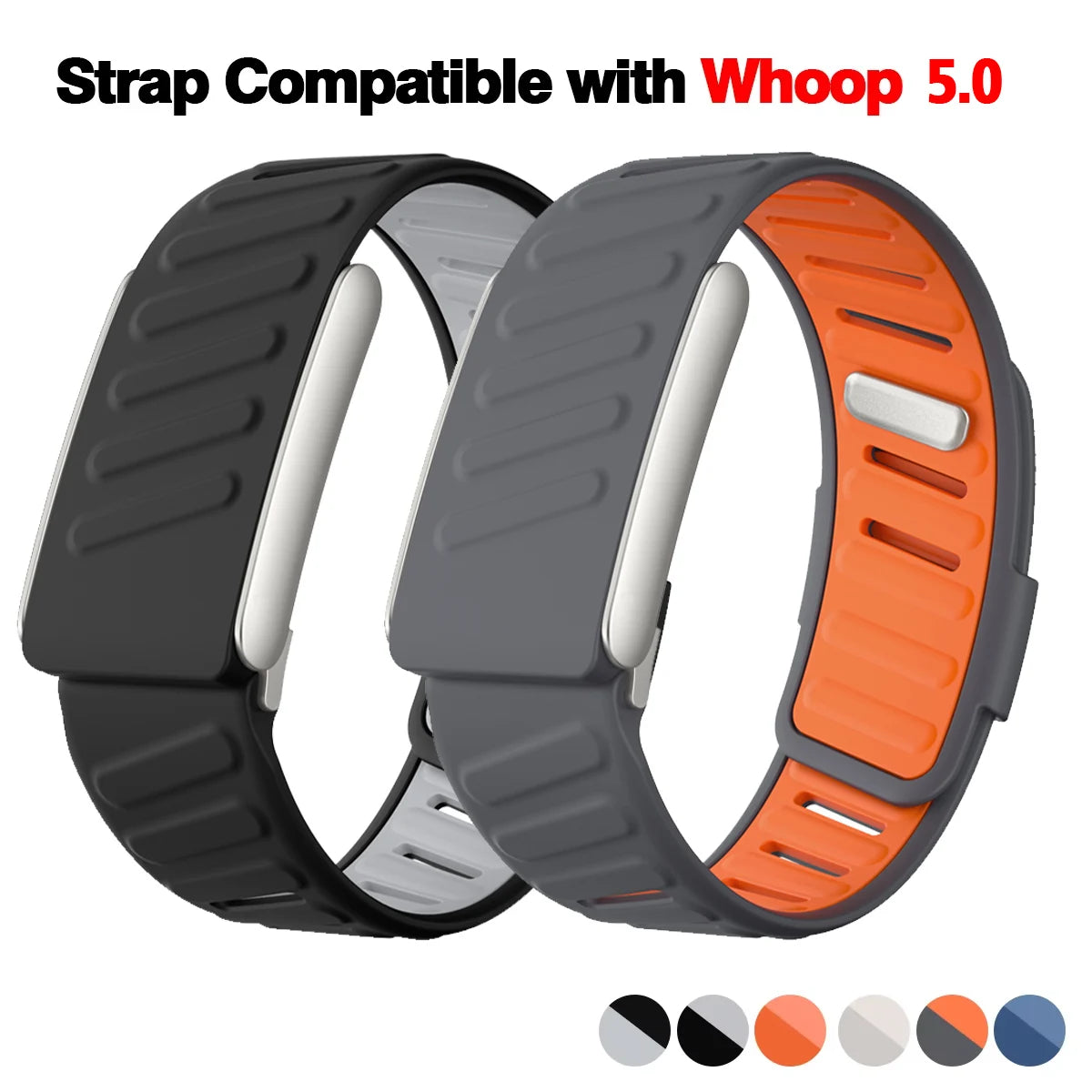 WHOOP Adjustable Silicone Waterproof, Sweatproof Sport Flex Wrist Band For 5.0