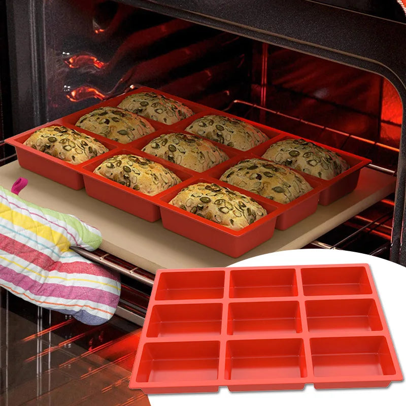 9-Cavity Silicone Non-Stick Lattice Cake Mold