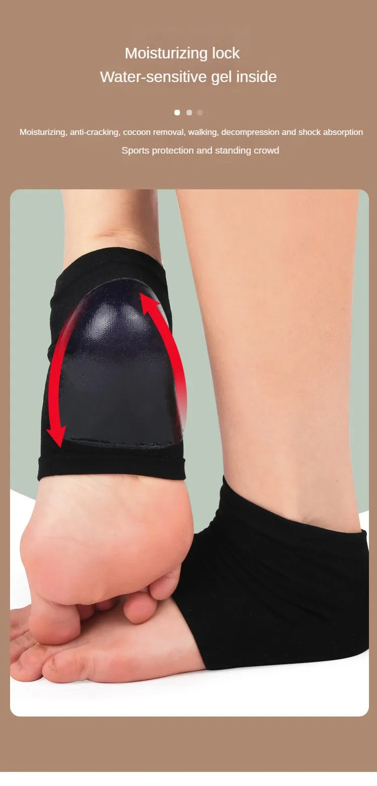 2PCS Moisturizing Gel Heel Socks For Repair Of Cracked Skin