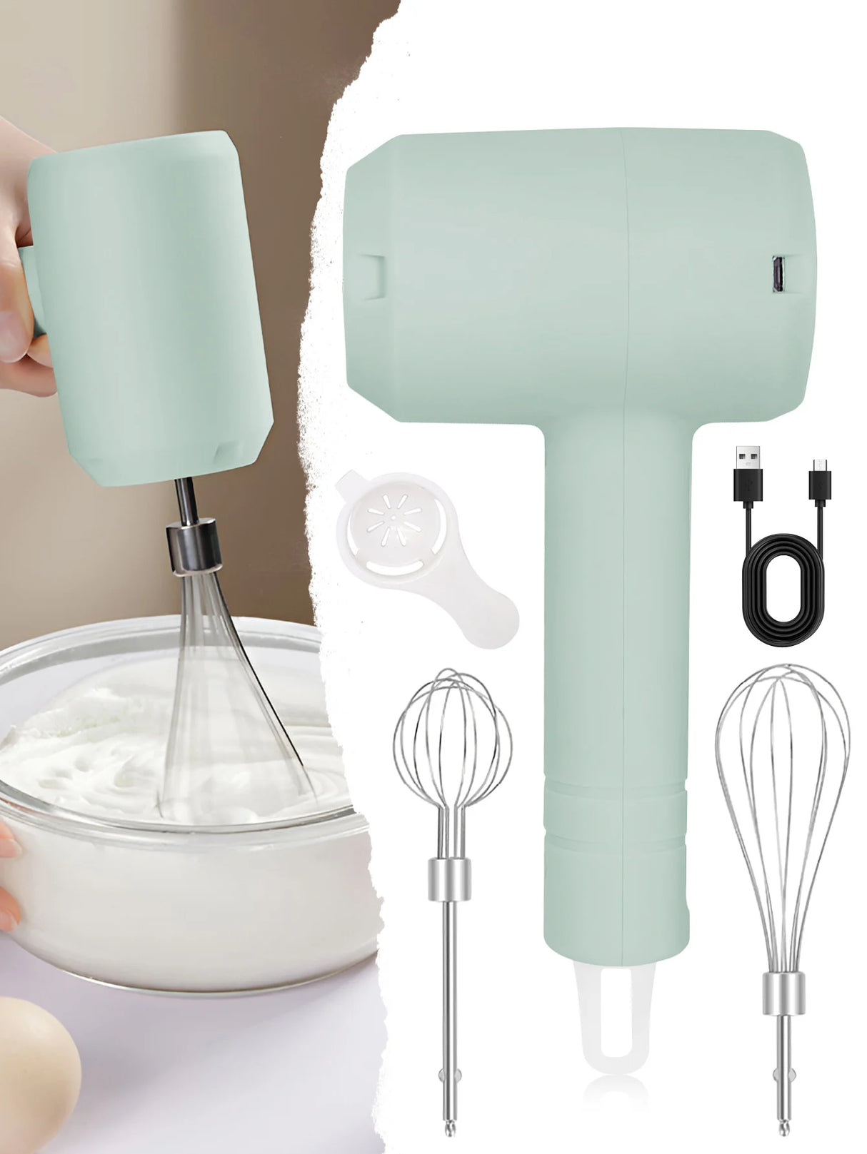 1Pcs Electric Portable 3-speed Whisk