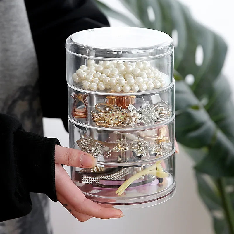 Transparent Rotatable Jewelry Organizer Box
