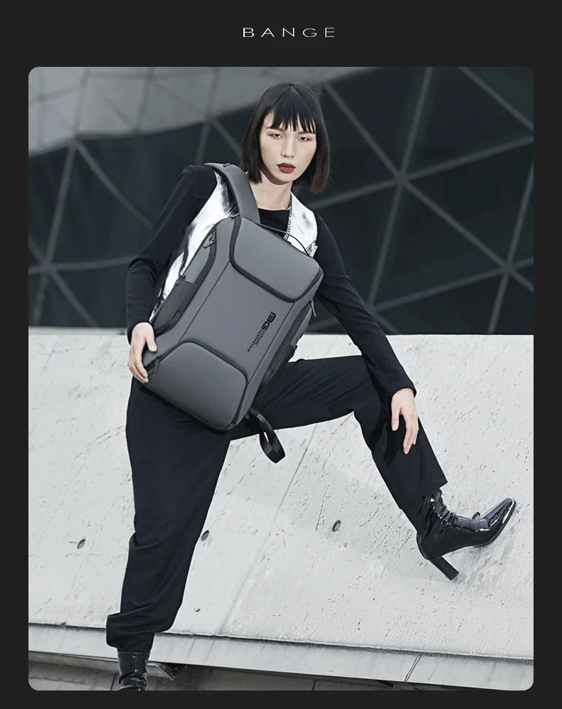 BANGE Waterproof USB Charging Backpack Fits 15.6 Inch Laptop