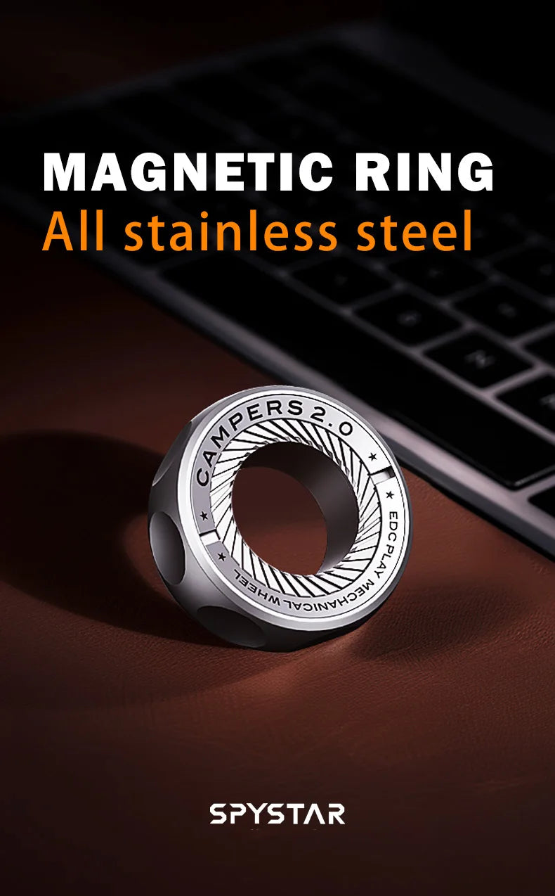 Stainless Steel Office Desk EDC Magnetic Ring For Anti Stress