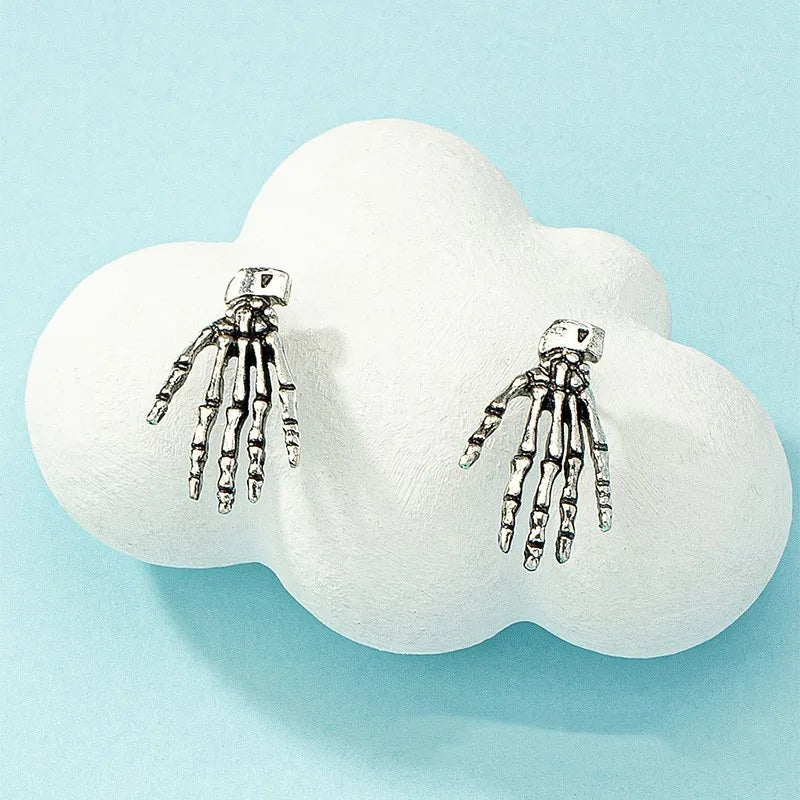 Halloween Skull, Skeleton,Ghost And Spider Web Dangle Earrings