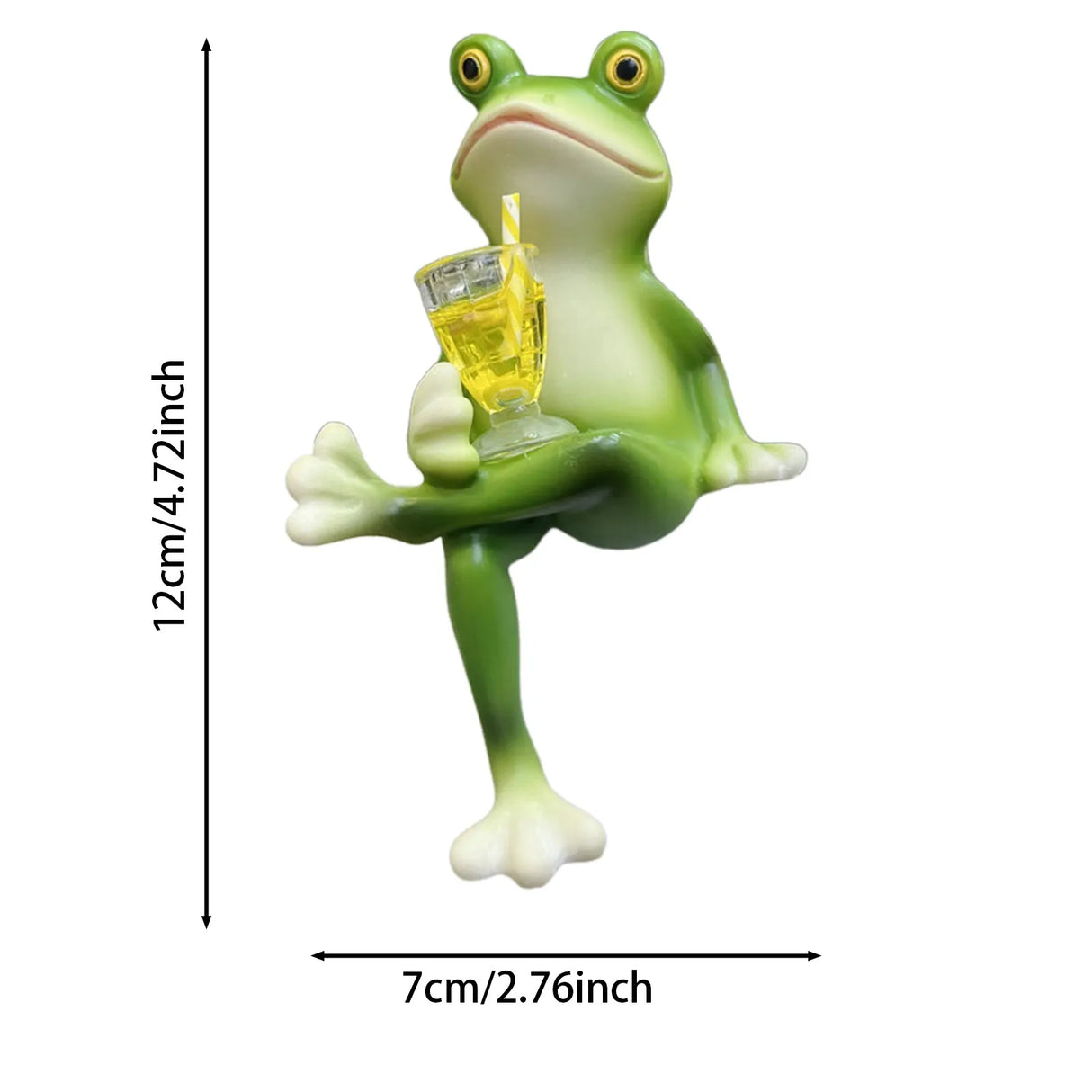 Resin Hanging Funny Drinking Frog Figurine For Planter Pots