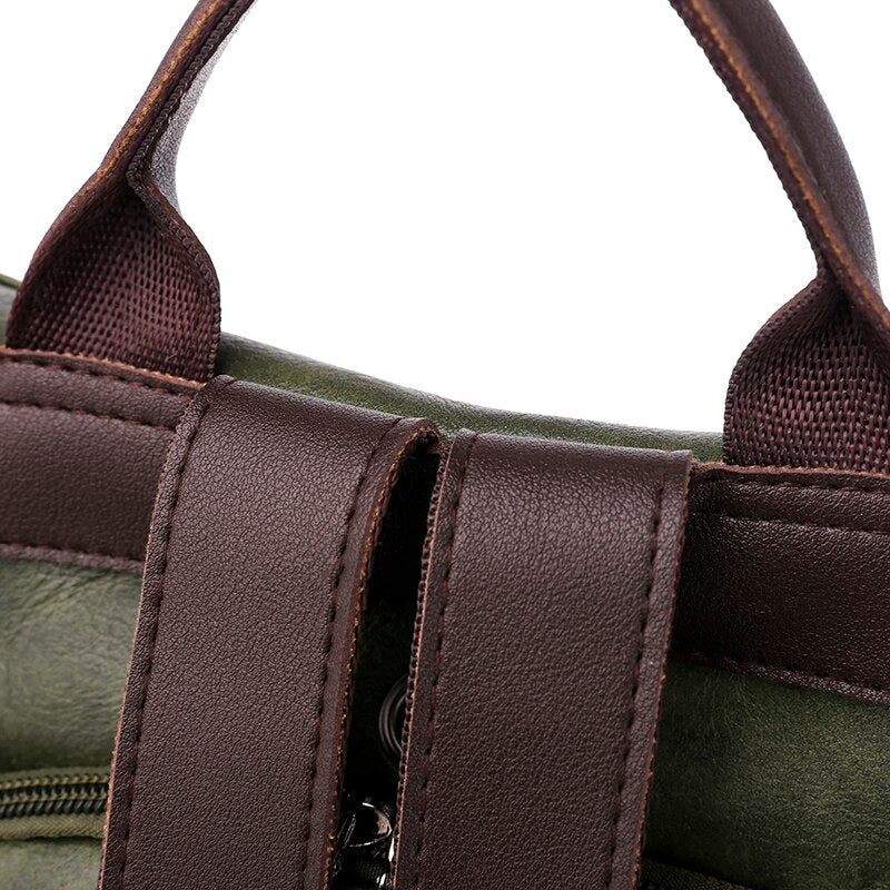 Ladies Anti-Theft Leather Backpack.