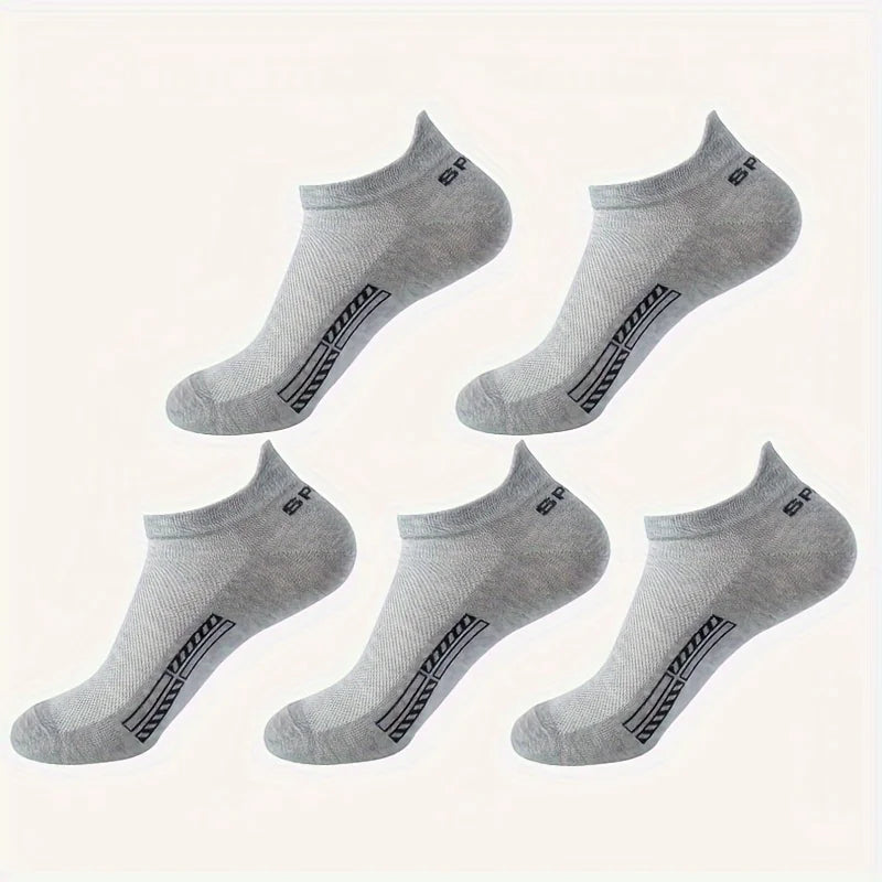5/10 Pairs Men Or Women's Cotton Mesh Ankle Sports Socks