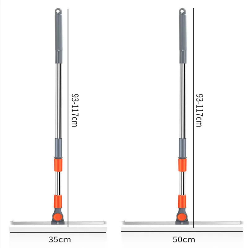 Silicone Magic Broom With Wiper For Floors Or Glass With 82-125 Extension and 180 Degree Swivel