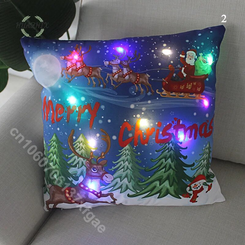 LED Christmas Pillowcase Cushion Covers.