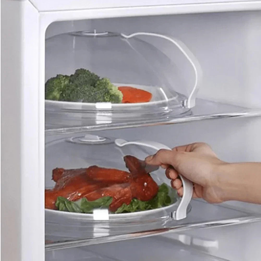 Microwave Transparent Plate Cover With Steam Vent And Handle